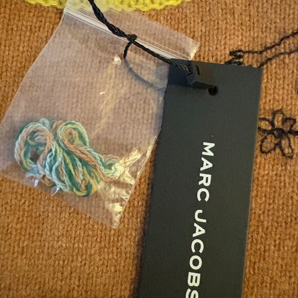 NWT Marc Jacobs Tattoo Crewneck sweater in engineered stripe camel combo - Picture 11 of 13